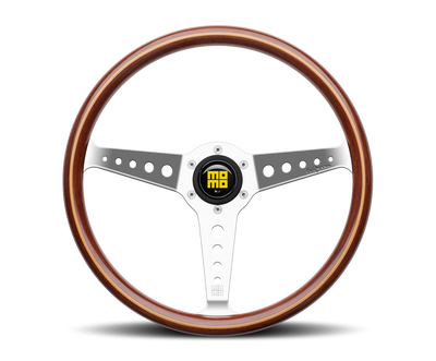 MOMO California Wood with Polished Chrome Spokes Steering Wheel