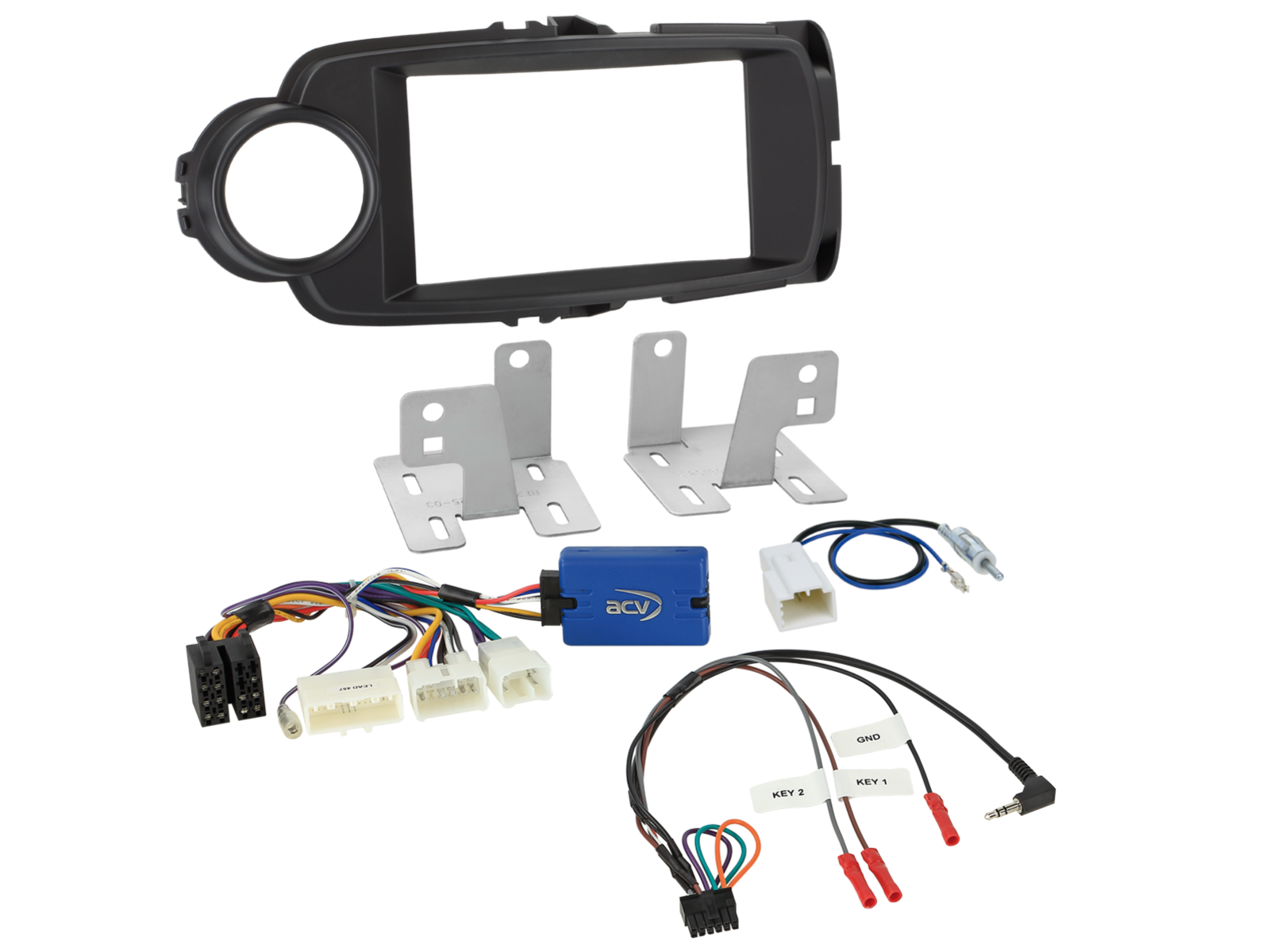 ACV AKTY09 - Toyota Yaris XP13 2014-2020 Complete Double Din Stereo Fitting Kit