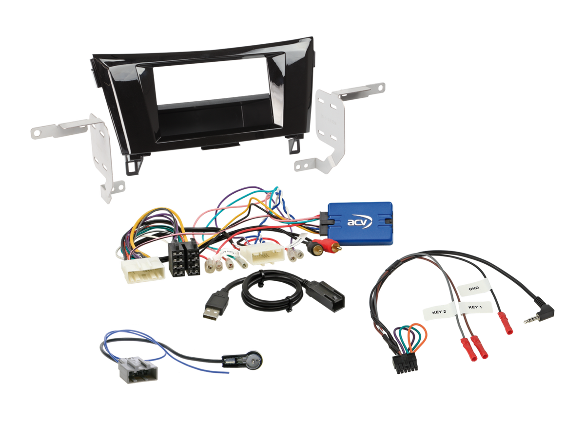 ACV AKNS05P - Nissan Qashqai X-Trail 2014-2017 Complete Double Din Stereo Fitting Kit With Pocket