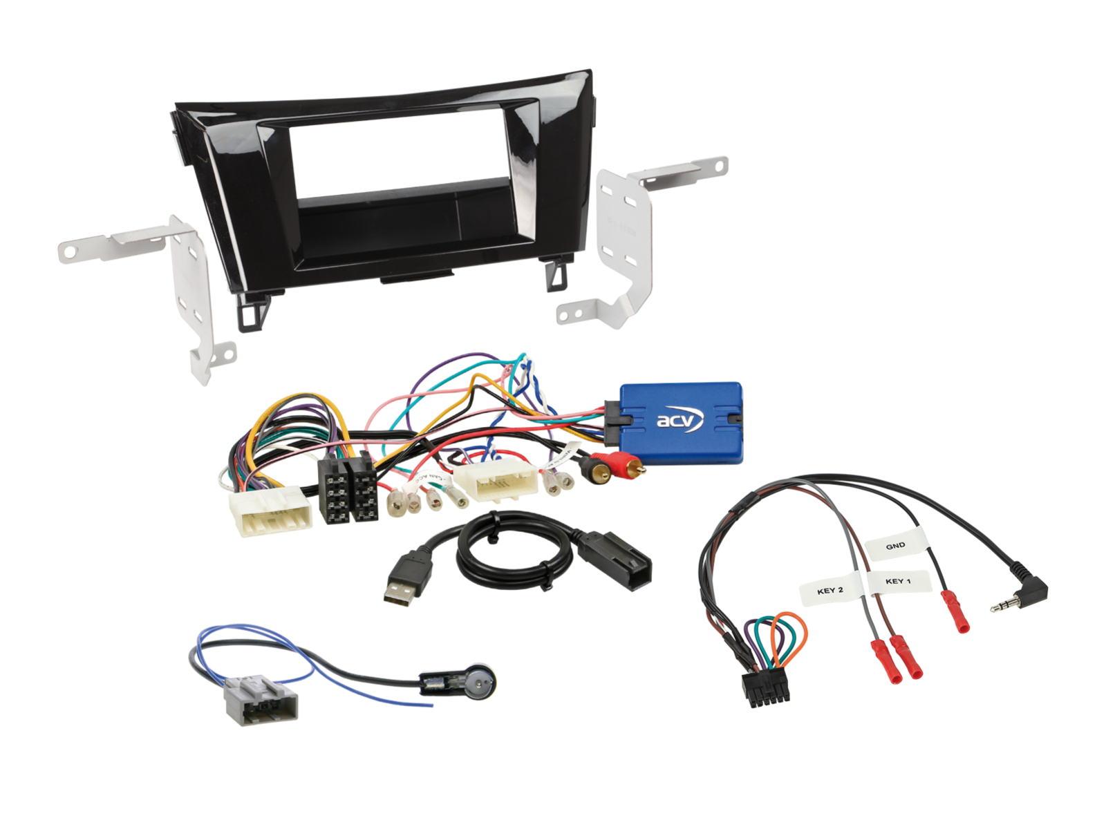 ACV AKNS05P - Nissan Qashqai X-Trail 2014-2017 Complete Double Din Stereo Fitting Kit With Pocket