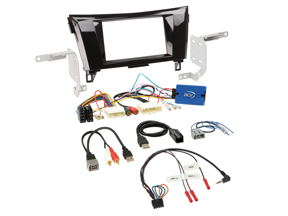ACV AKNS05 - Nissan Qashqai X-Trail 2014-2017 Complete Double Din Stereo Fitting Kit
