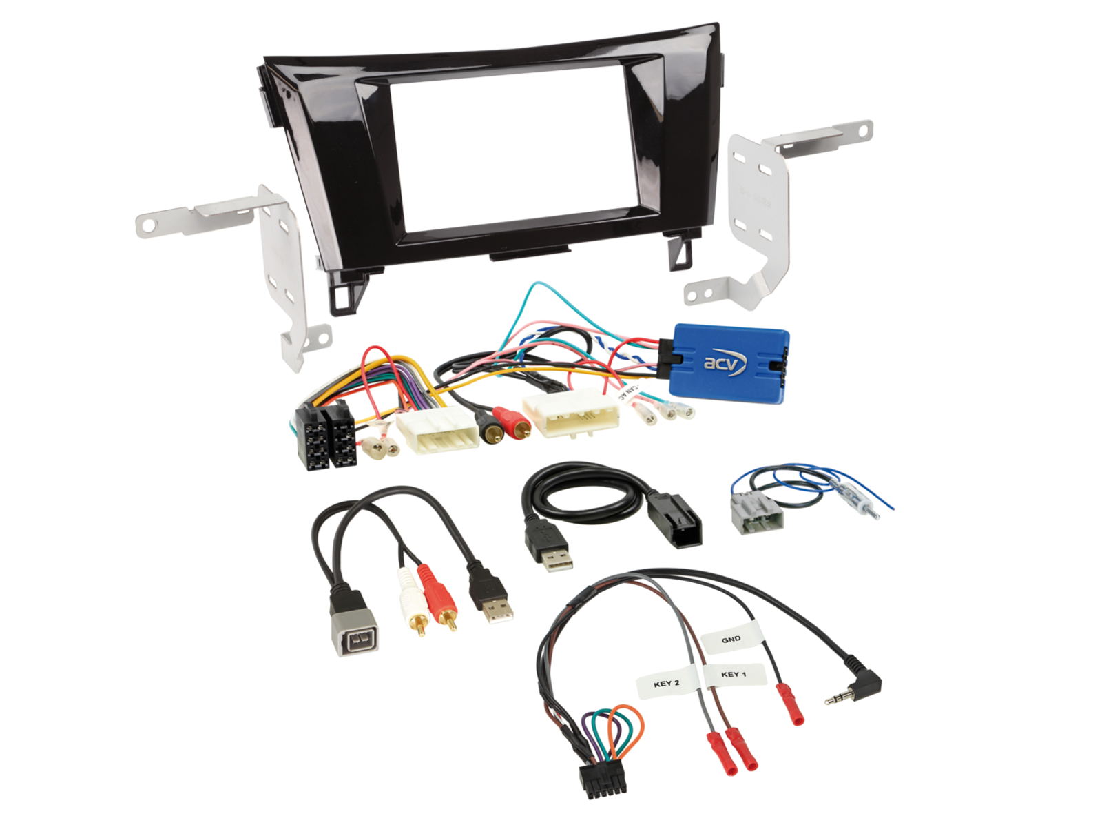 ACV AKNS05 - Nissan Qashqai X-Trail 2014-2017 Complete Double Din Stereo Fitting Kit