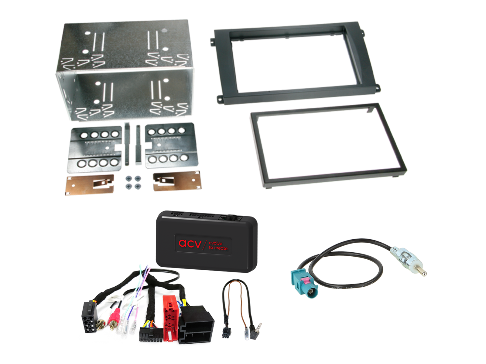 ACV AKPO02 - Porsche Cayenne 2002-2010 Complete Double Din Stereo Fitting Kit