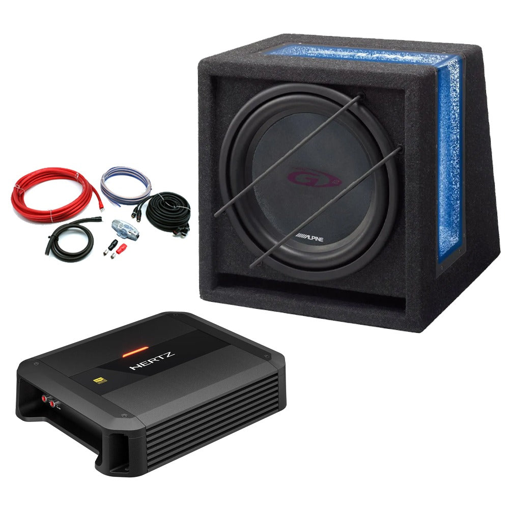 Alpine 12 Inch Bass Reflex Amplified Subwoofer with Enclosure Package 800W