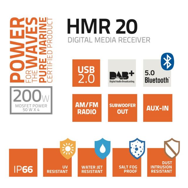 Hertz HMR 20 - Digital Media Reciever DAB+ Ready Bluetooth USB 2.0