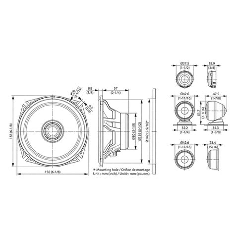Kenwood KFC-XS1704 - XS-Series Hi-Res Audio 17cm Component Speakers