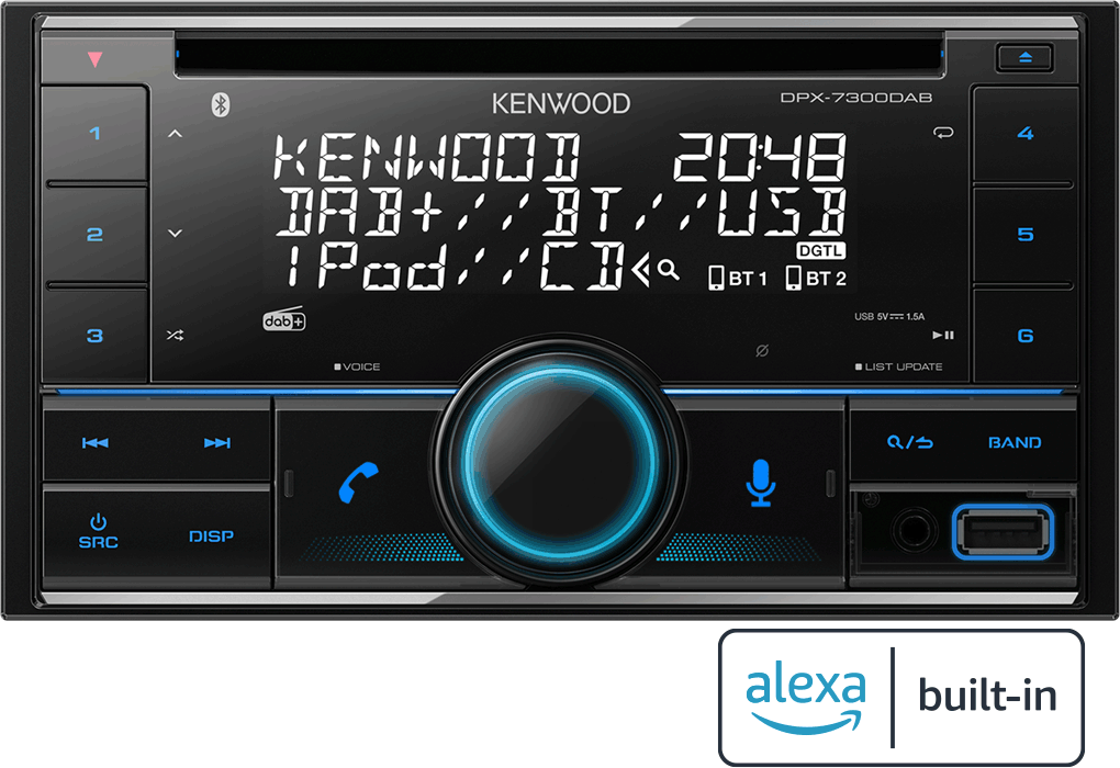 Kenwood DPX-7300DAB CD/MP3 Stereo with DAB Bluetooth USB Alexa Ready