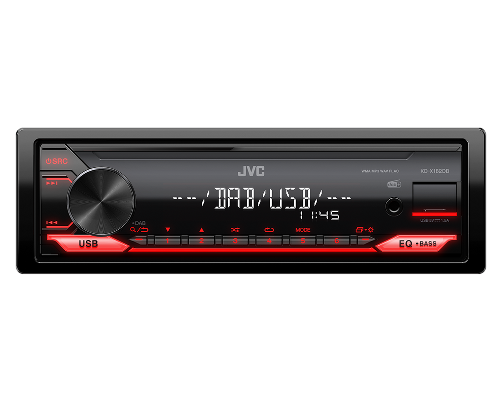 JVC KD-X182DB - Mechless Digital Media Player With DAB+ Front AUX & USB Car Stereo