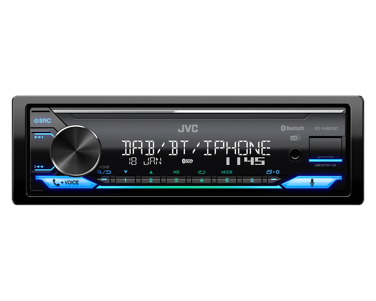 JVC KD-X482DBT - Mechless Digital Media Player Bluetooth DAB+ Alexa Ready Stereo