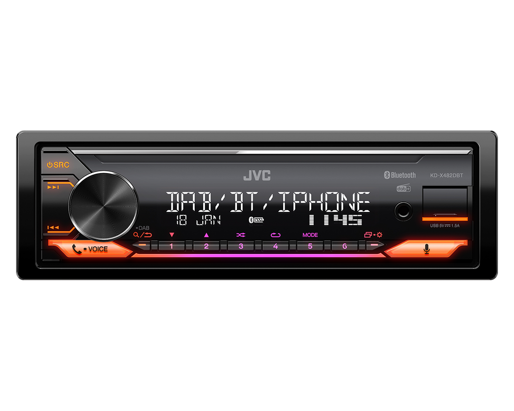 JVC KD-X482DBT - Mechless Digital Media Player Bluetooth DAB+ Alexa Ready Stereo