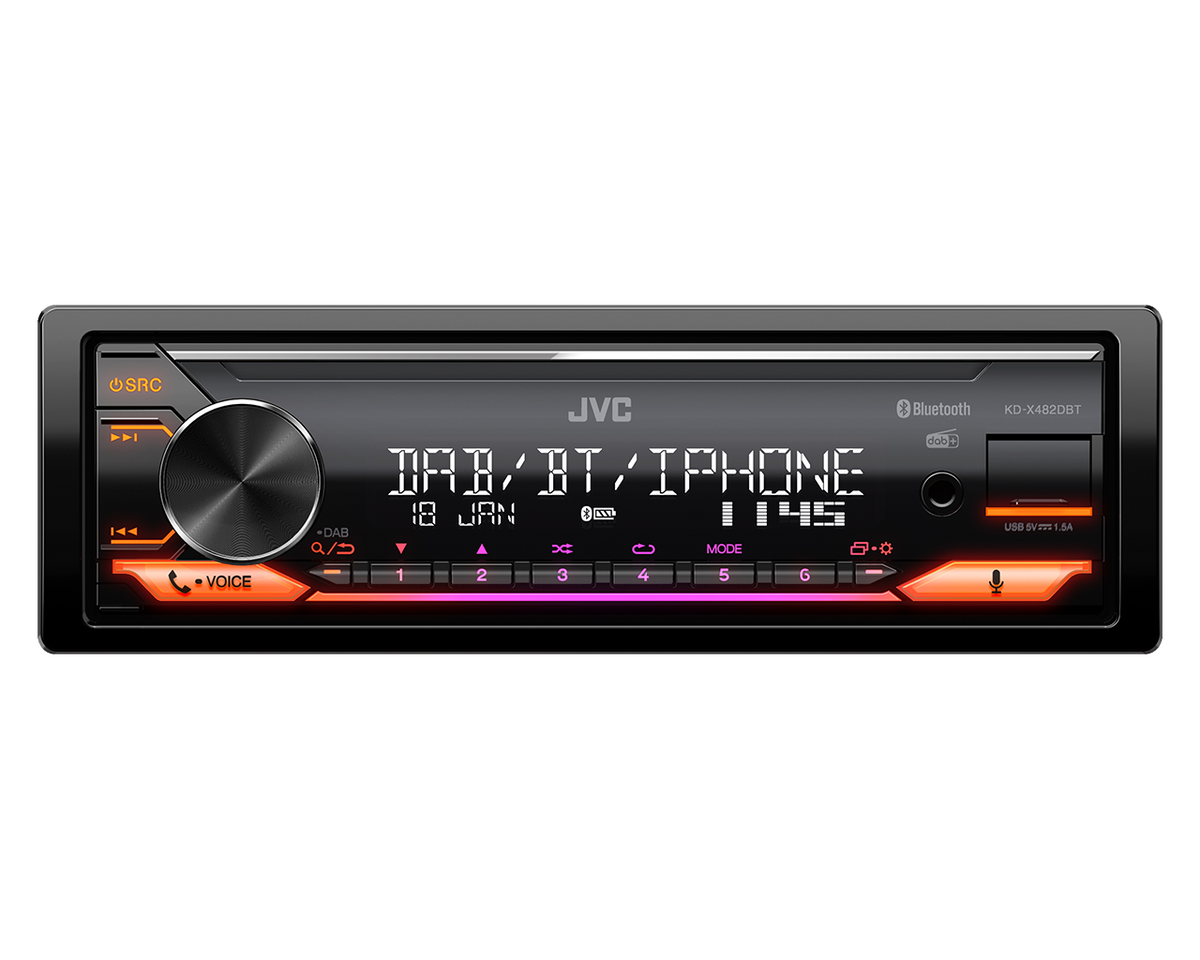 JVC KD-X482DBT - Mechless Digital Media Player Bluetooth DAB+ Alexa Ready Stereo