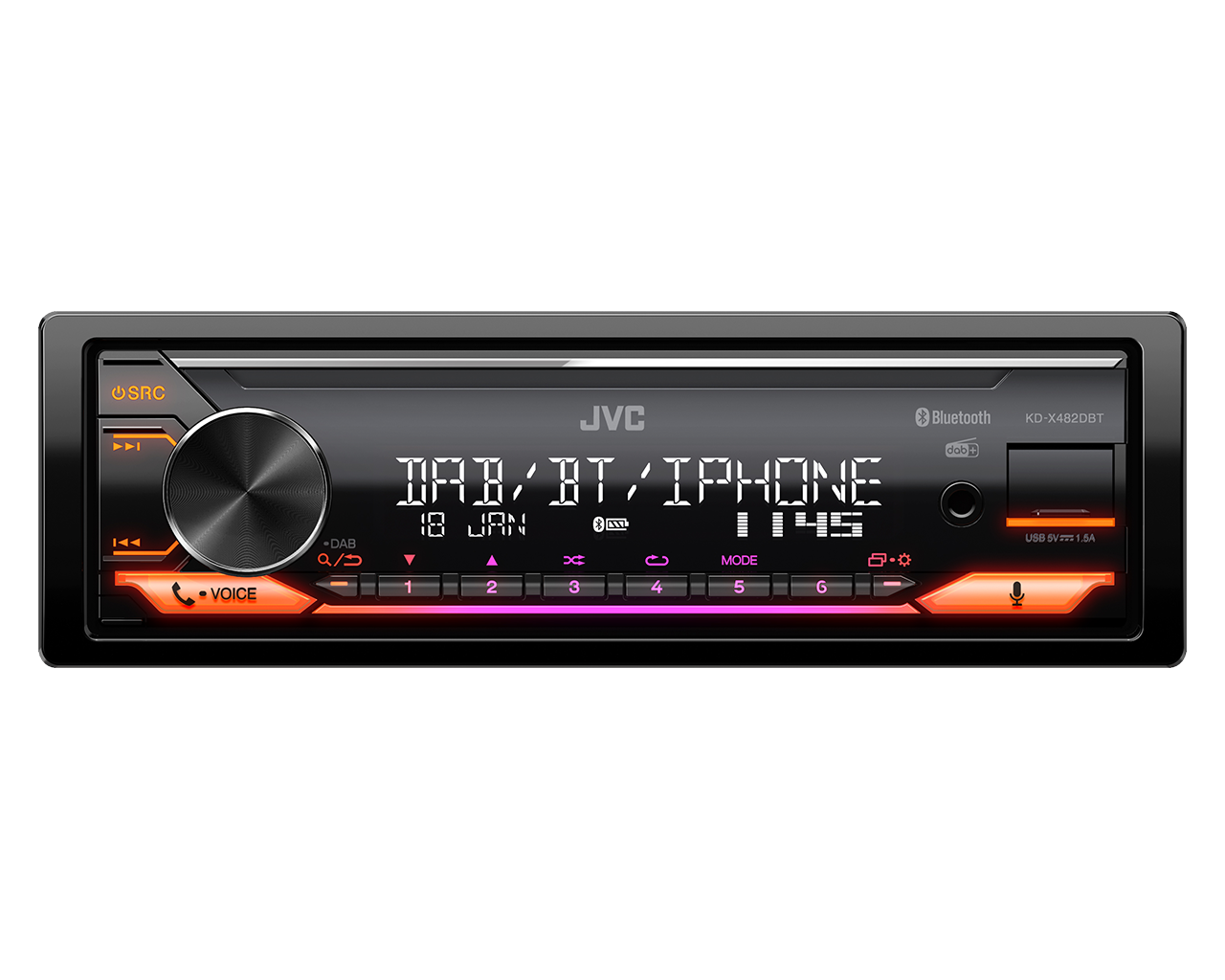JVC KD-X482DBT - Mechless Digital Media Player Bluetooth DAB+ Alexa Ready Stereo