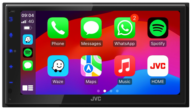 JVC KW-M595DBT - 6.8” Wired CarPlay Android Auto Mirroring DAB+ Radio Screen