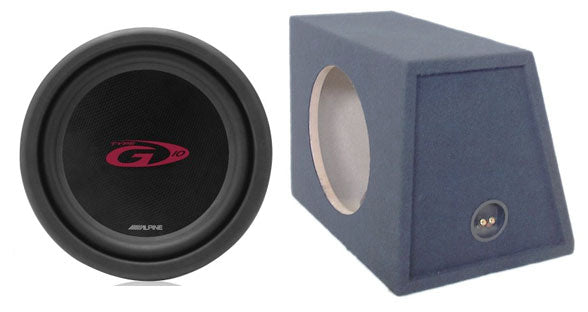 Alpine SWG-1044 10" Car Subwoofer 500W With 10" Box Enclosure