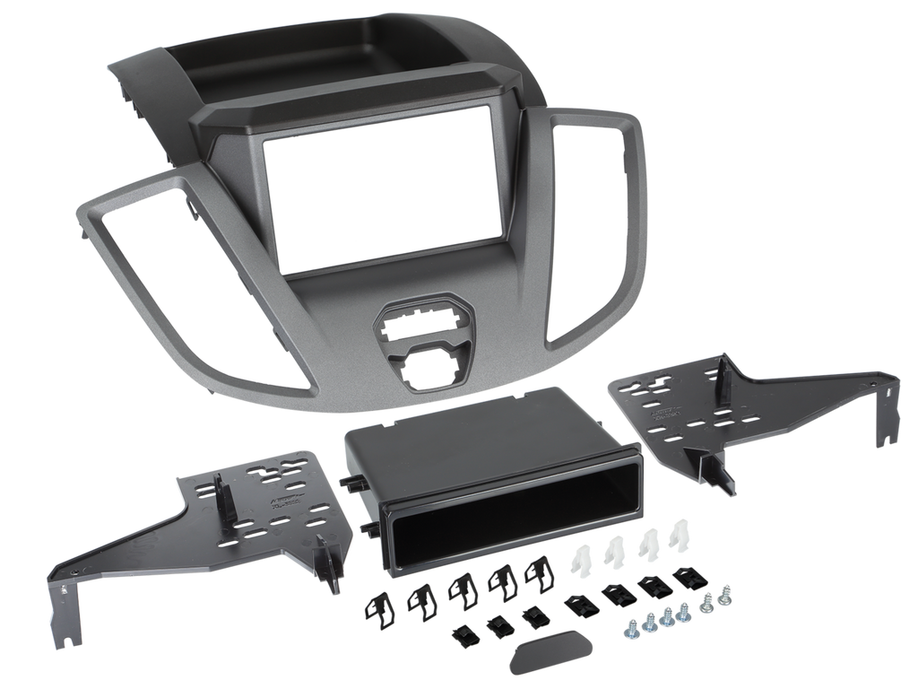 ACV 381114-32-1 - Ford Transit 2015-2019 Grey Double DIN Fascia Kit With Pocket
