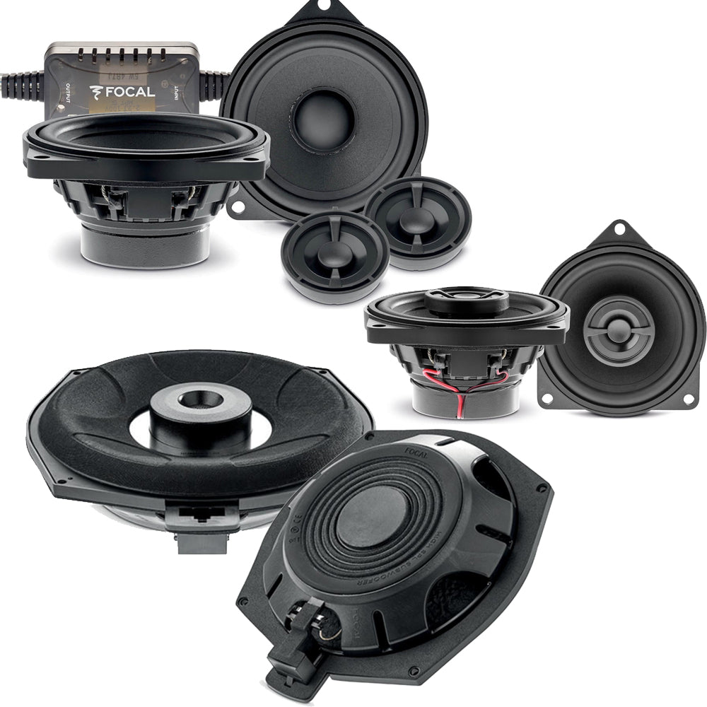 Focal BMW Front / Rear 3-Way Component Speaker & Underseat Subwoofer Upgrade