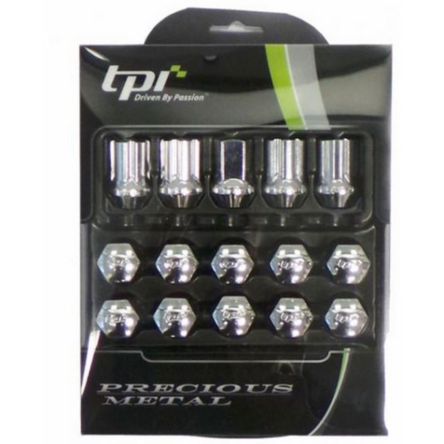 Taperpro TPI 12x1.25 Steel Wheel Nuts & Locking Nuts Pack of 20 - Silver