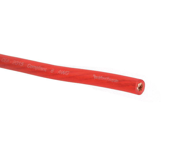 Rockford Fosgate RFW8R - 8 Gauge AWG Frosted Red Power Cable Per Metre