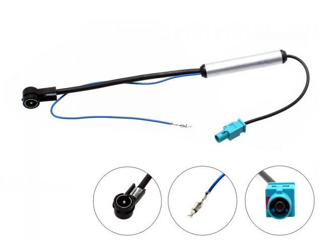 Connects2 CT27AA15 - Fakra Aerial to ISO Aerial with Amplified Remote Feed