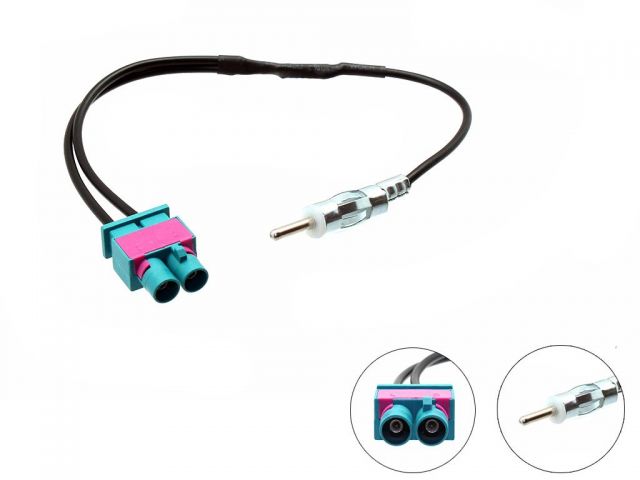 Connects2 CT27AA51 - Audi Twin Fakra to Din Antenna Aerial Adaptor