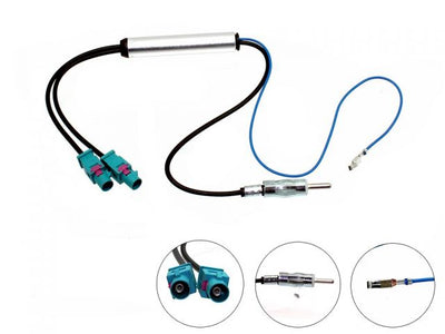 Connects2 CT27AA25 - Universal Twin Fakra to DIN Aerial Adaptor