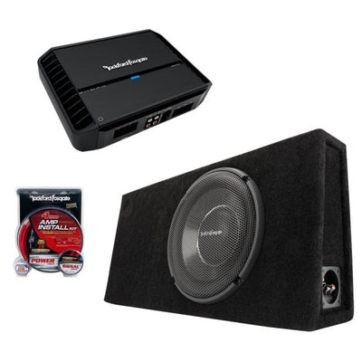 Rockford Fosgate Power Single 12” T1 Slim Loaded Enclosure 1200W Package Deal