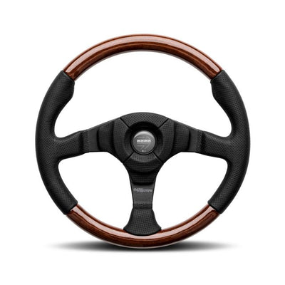 Momo Dark Fighter Wood - Airleather & Wood Steering Wheel 350mm