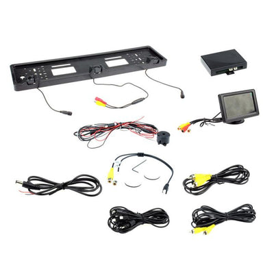 Connects2 4.3" Dash Monitor Rear Car Number Plate Camera & 2 Sensor Kit