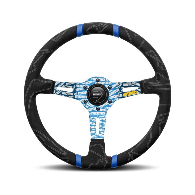 Momo Ultra Black - Blue Insert Steering Wheel