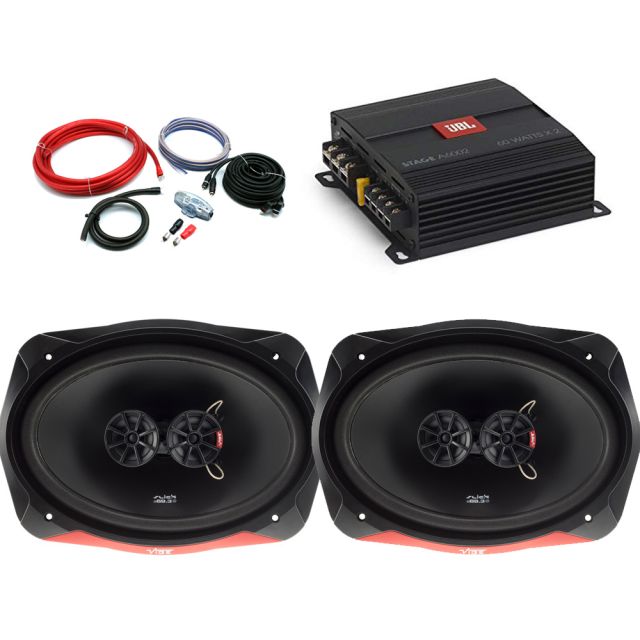 Vibe Slick V7 6x9 Shelf Speakers & Amplifier Package Deal 480W