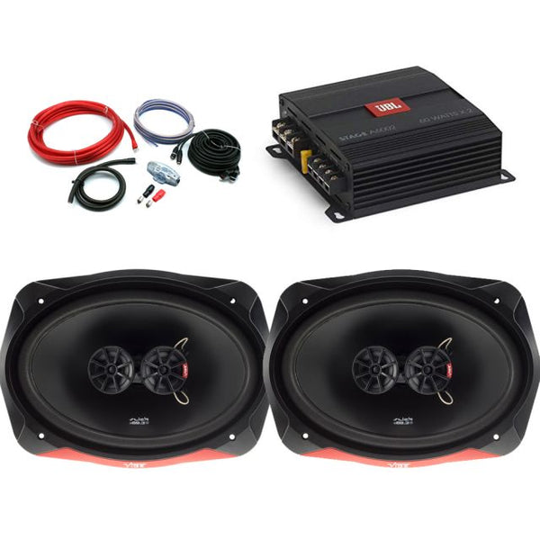 Vibe Slick V7 6x9 Shelf Speakers & Amplifier Package Deal 480W