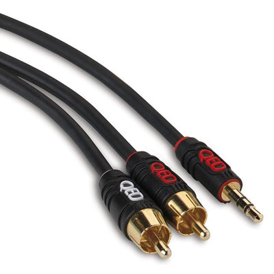 QED QE2719 - Profile Jack to 2x RCA Phono Audio Cable 2m