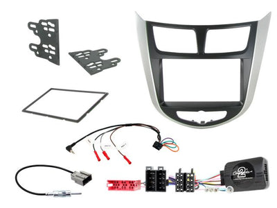 Connects2 Hyundai Verna Solaris 2010-2019 Complete Double Din Stereo Fitting Kit