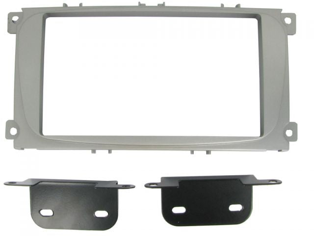 Connects2 CT23FD08 - Ford Stereo Double Din Oval Shaped Silver Fascia Kit
