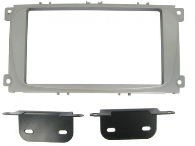 Connects2 CT23FD08 - Ford Stereo Double Din Oval Shaped Silver Fascia Kit