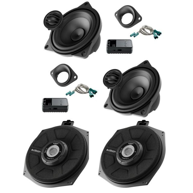 Audison BMW 4" Front Door Components Speaker & Underseat Subwoofer Upgrade