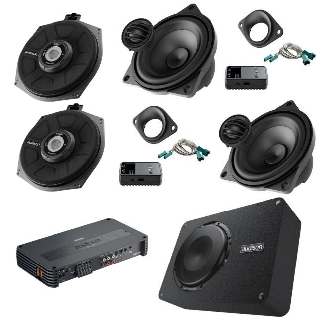 Audison BMW Front Speakers Upgrade Amplified with 10" Subwoofer Package