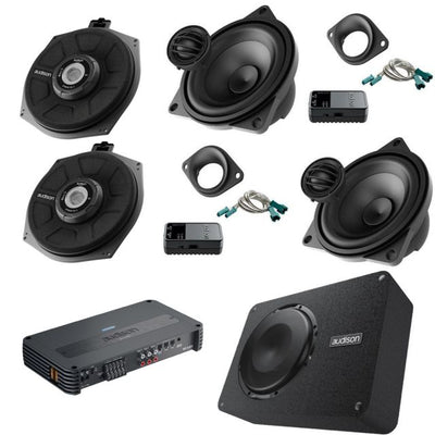 Audison BMW Front Speakers Upgrade Amplified with 10" Subwoofer Package