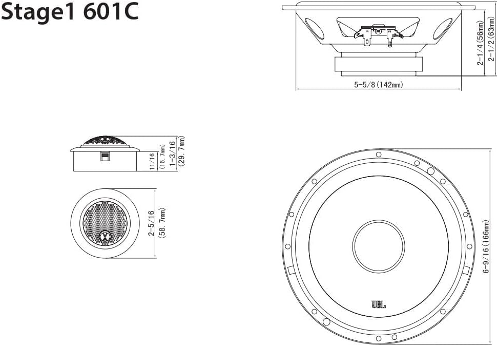 JBL STAGE1601C - 6" 2-Way Component Speakers 400W Total Power