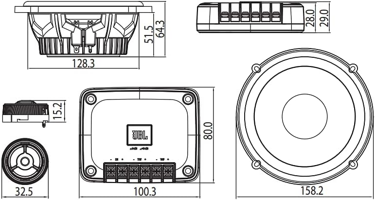 JBL CLUB 605CSQ - 6.5" 2-Way Car Component Door Speakers 570W