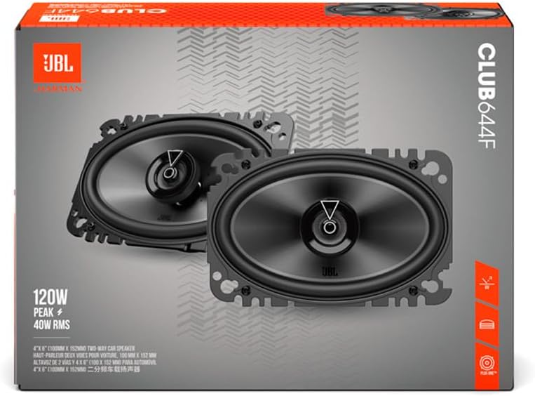 JBL CLUB 644F - 4x6 Inch 2 Way Coaxial Car Speakers 240W Total Power