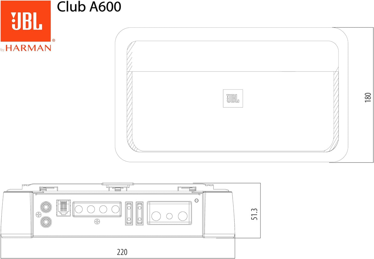 JBL CLUB A600 - Class D Mono Car Amplifier 600W RMS