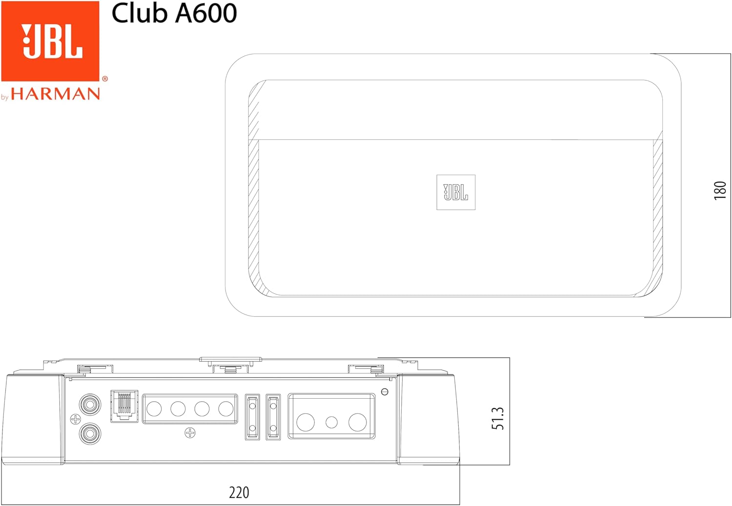 JBL CLUB A600 - Class D Mono Car Amplifier 600W RMS