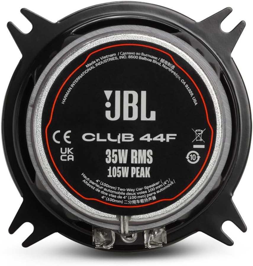 JBL CLUB 44F - 4 Inch 2 Way Coaxial Car Speakers 210W Total Power