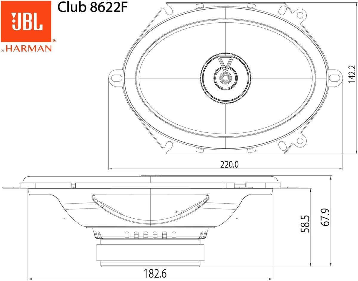 JBL Club 8622F - Club Series 6"x 8" 2-Way Car Speakers