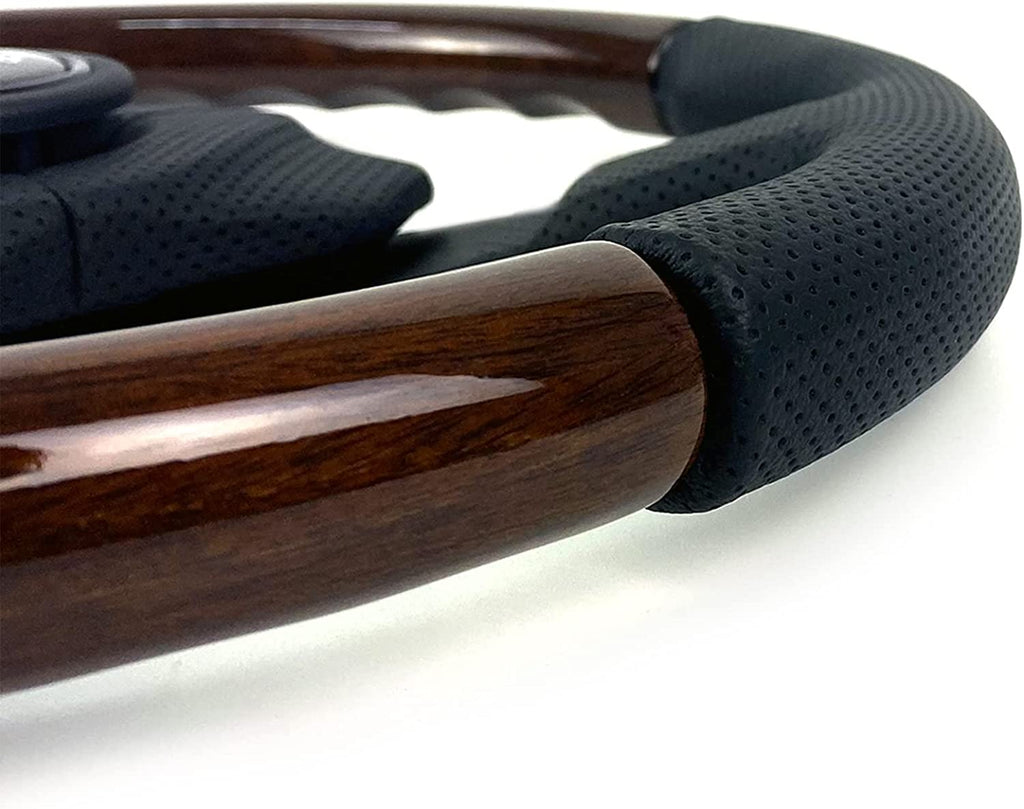 Momo Dark Fighter Wood - Airleather & Wood Steering Wheel 350mm