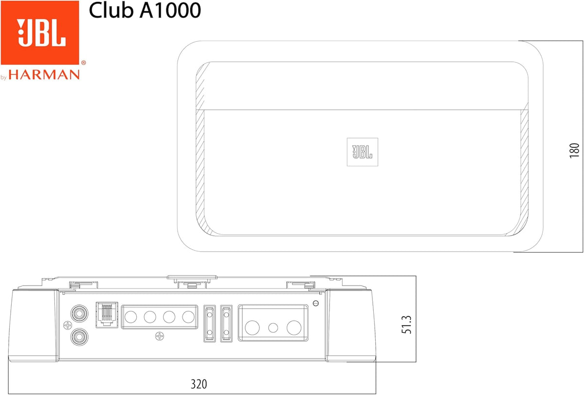 JBL CLUB A5055 - 5 Channel Car Amplifier 50W RMS x 4 + 500W RMS x 1