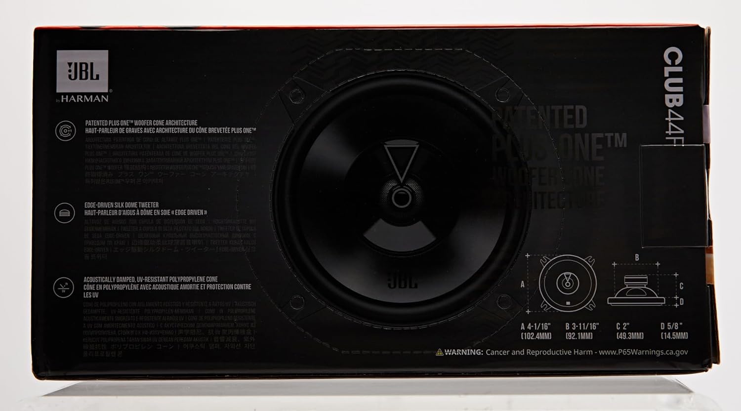 JBL CLUB 44F - 4 Inch 2 Way Coaxial Car Speakers 210W Total Power