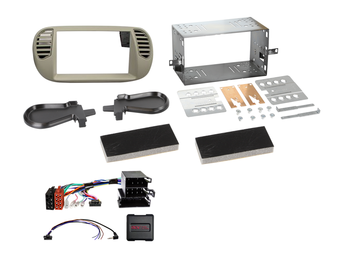 ACV AKFT05 Fiat 500 2007-2015 Complete Double Din Stereo Fitting Kit