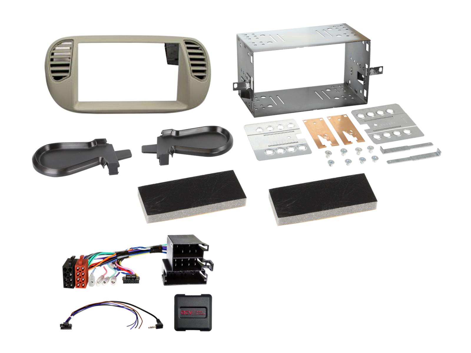 ACV AKFT05 Fiat 500 2007-2015 Complete Double Din Stereo Fitting Kit
